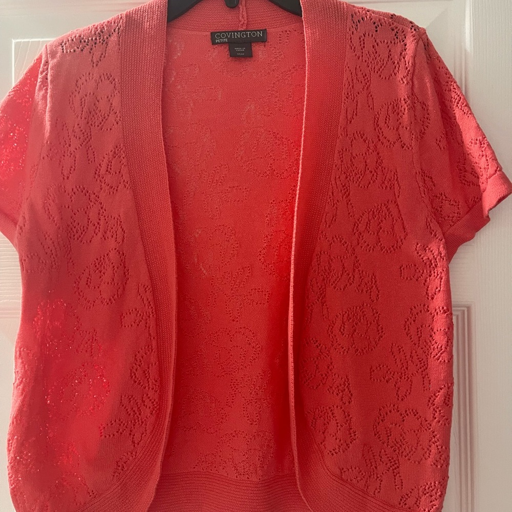 Coral Cotton Cardigan